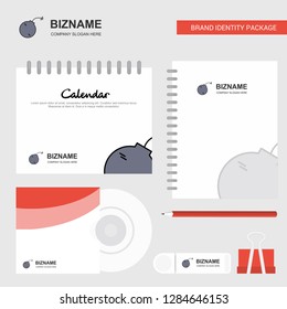 Bomb  Logo, Calendar Template, CD Cover, Diary and USB Brand Stationary Package Design Vector Template
