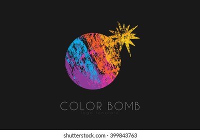 Bomb logo. Color bomb logo. Creative logo