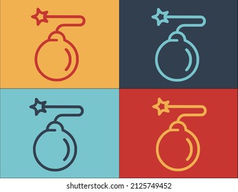 Plantilla de logotipo de bomba, icono plano simple, fondo blanco, diseño
