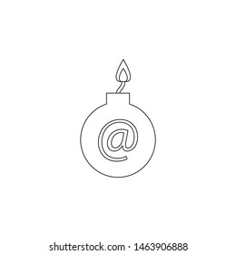 bomb in the mail icon. Element of virus antivirus for mobile concept and web apps icon. Outline, thin line icon for website design and development, app development