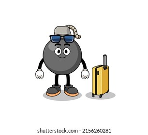 bomb mascot doing vacation , character design