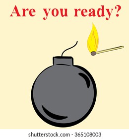 Bomb and matchstick