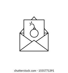 Bomb, message, email icon. Simple line, outline vector of information transfer icons for ui and ux, website or mobile application