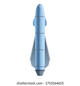 Icono de misil de bomba. Caricatura del icono del vector de misiles de bomba para diseño web aislado en fondo blanco