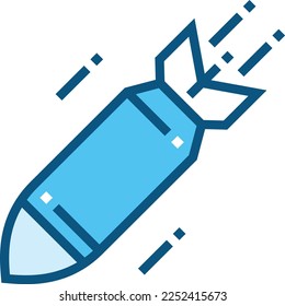 ilustración de cohetes con misiles de bomba de estilo plano