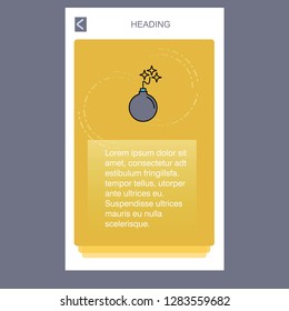 Bomb mobile vertical banner design design. Vector