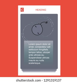 Bomb  mobile vertical banner design design. Vector