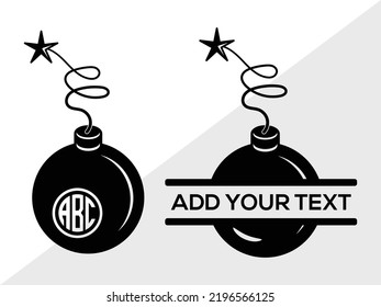 Bomb Monogram Svg Printable Vector Illustration Stock Vector (Royalty ...