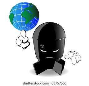 bomb the monster rotating the world