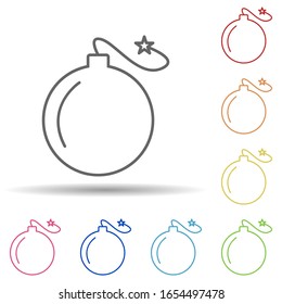 Bomb in multi color style icon. Simple thin line, outline vector of virus antivirus icons for ui and ux, website or mobile application