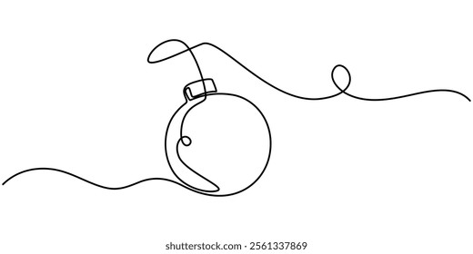 bomb object war old one line art design vector, Hand Drawn Bomb Icon, Playful Line Illustration for Detonating Fuse, Black bomb vector illustration, Explosive Bomb Drawing.