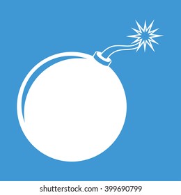 Bomb on blue background.