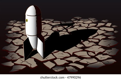 bomb on desert ground