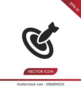 Bomb on target icon vector
