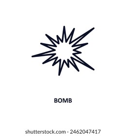 bomb outline icon. Thin line icon from army and war collection. Editable vector isolated on white background