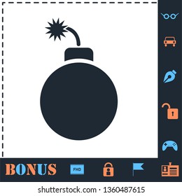 Bomb. Perfect icon with bonus simple icons