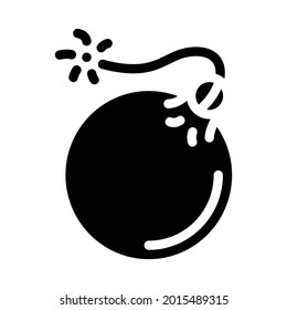 bomb pirate glyph icon vector. bomb pirate sign. isolated contour symbol black illustration