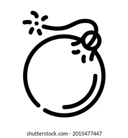 bomb pirate line icon vector. bomb pirate sign. isolated contour symbol black illustration