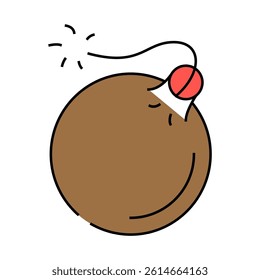 bomb pirate line icon vector. bomb pirate sign. isolated symbol illustration
