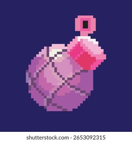 Arte del pixel de la bomba, Ilustración vectorial en fondo aislado.