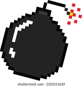 Bomb Pixel Icon - 8Bit Illustration