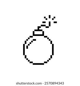 Bomb pixel icon simple design