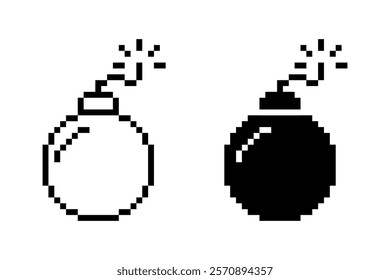 Bomb pixel icon simple design