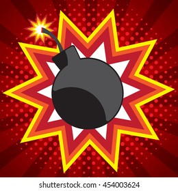 bomb pop art, comic book background vector illustration
