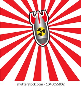 bomb red and white background