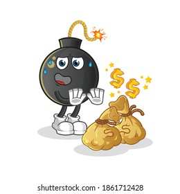 bomb refuse money illustration. character vector