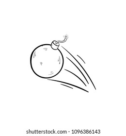 bomb retro icon vector doodle