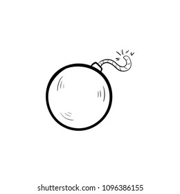 bomb retro icon vector doodle