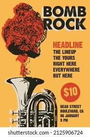 Bomb Rock Gig Poster Flyer Template