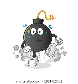 bomb running illustration. character vector