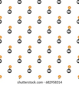 Bomb sale pattern seamless repeat in cartoon style vector illustration