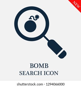 Bomb search icon. Editable Bomb search icon for web or mobile.