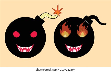 Bomb set emoji Vector illustration