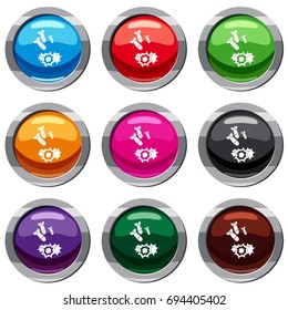Bomb set icon isolated on white. 9 icon collection vector illustration