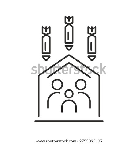 Bomb shelter flat vector icons