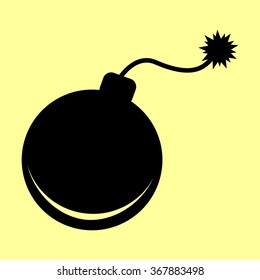 Bomb sign. Flat style icon vector illustration.