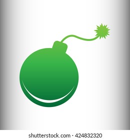 Bomb sign. Green gradient icon