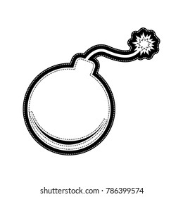 Bomb sign illustration. Vector. Flat style black icon on white.