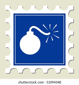 Bomb Sign Stamp