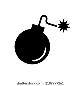 Bomb Silhouette Icon. Flat Design Style. Explosive. Vector.