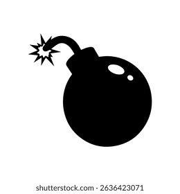 Bomb silhouette vector flat illustration design.