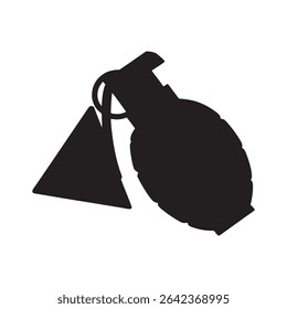 Bomb silhouette vector flat illustration design.