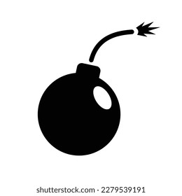 bomb simple icon, black and white, vector illustration 