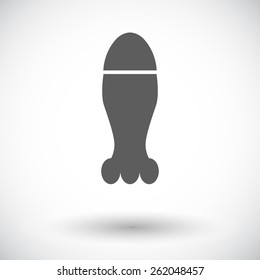 Bomb. Single flat icon on white background. Vector illustration.