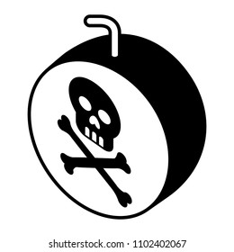 bomb with skull alert