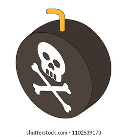 bomb with skull alert